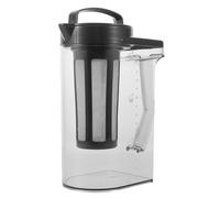 LOPUNER Cold Brew Coffee Pitcher 1.6l with Precise Measurement Scale, Refrigerator Friendly Design, Black Plastic Iced Tea Jug for Party Gatherings and Events