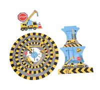 LOPUNER Construction Vehicle Cake Stand 3-tier Paper Cupcake Holder Multi-layer Cardboard Dessert Display Tower for Boys and Girls’ Birthday Party and Afternoon Tea