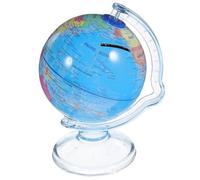 LOPUNER Creative Terrestrial Globe Saving Pot for Small PVC Globe Shape Piggy Bank with Random Base Color Educational Desktop Money Box for Teaching Savings and Home Decor Random Color