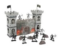 LOPUNER Creative War Model Set with Grey Soldier Figures for Sand Table Decor Smooth-edged Soldiers in Various Poses for Pretend Play and Historical Simulation