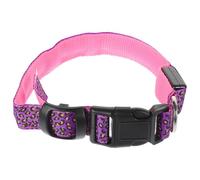 LOPUNER Dog Collar Nylon Material Adjustable with Leopard Pattern LED Light up Safety Feature Prevents Dogs being Lost the Dark for Everyday Walking and Training