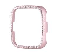LOPUNER Drop Resistant Inlaid Protective Watch Case for Stainless Steel Diamond Frame Cover Lightweight Pink Shell for Scratch and Dirt Defense