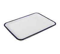 LOPUNER Enamel Rectangular Baking Tray 38x28cm Non-Stick Oven Roasting Pan for Bread, Pizza and Fruit Storage Multi-Functional Kitchen Bakeware