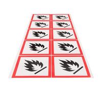 LOPUNER Flammable Liquid Hazard Sign Sticker PVC Self-adhesive Safety Warning Decals for Industrial School and Public Fire Prevention with Clear Graphics and Bright Design
