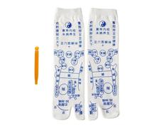 LOPUNER Foot Massage Socks Suitable for Reflexology and Relaxation Breathable Cotton 1pair with Acupoint Pattern Thickened Comfortable Socks for Daily Wearing