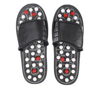 LOPUNER Foot Massager Slippers with Tai Gossip Black Dot Design, Plastic Material 1pair English Size 42-43, Promotes Blood Flow and Foot Massage by Walking for Plantar Fasciitis