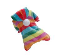 LOPUNER Four Leg Pet Warm Coat for Dogs and Puppies, Coral Fleece Material, Easy to Put, for Walking and Photo Taking, Adorable Rainbow Stripe Winter Dog Clothes Xl