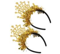 LOPUNER Gold Sequin Star Headbands Suitable for Head Sizes 2pcs Comfortable Plastic and Cloth Material for Women for New Year's Eve Celebration and Countdown Party 2027