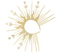 LOPUNER Golden Sunburst Goddess Crown Headpiece for Brides and Performers | Plastic Gold Finish, Gothic Boho Baroque Style, for Bridal Veils, Cosplay Costumes and Parties
