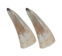 LOPUNER Handcrafted Ox Horn Drinking Cups 2Pcs Unique Viking Beer and Wine Mugs with Distinct Patterns, Sturdy Decorative Horn Cups for Home Entertaining, 13.5X6.5Cm