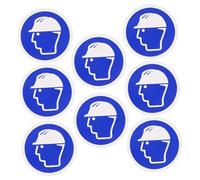 LOPUNER Hard Hat Required Safety Helmet Warning Sign Stickers 10pcs with Pvc Material, Simple and Intuitive Design, Workplace Safety, Convenient Adhesive for Environments