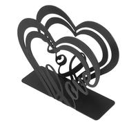 LOPUNER Heart-Shaped Metal Napkin Holder for Table, Decorative Tissue Stand 12x10.2x4cm, Black Kitchen Paper Napkin Storage Rack for Dining and Restaurant Use