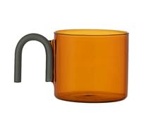 LOPUNER Heat Resistant Amber Glass Coffee Cup with Handle, Creative Colorful Glass Tea Mug for Breakfast and Daily Use, 250ml Drinkware for Home and Office