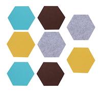 LOPUNER Hexagon Felt Notice Board Tiles 8pcs, Self-Adhesive Wall Memo Boards 19 X 22 CM, Multicolour Panels Designed for Home and Workspace Decoration