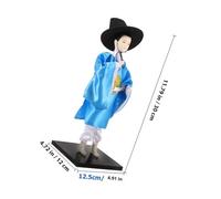 LOPUNER Korean Hanbok Man Figurine Traditional Handicraft Doll with Painting Stable Base for Home and Korean Restaurant Decor Cultural Collectable Gift for Adults and Enthusiasts