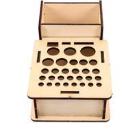 LOPUNER Leathercraft Tool Rack Wooden Multi-hole Storage Holder Beige