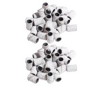LOPUNER Manicure Finishing Sanding Bands 100pcs White Corundum Fine Grit for Pedicure and Natural Nails to Remove Gel Polish