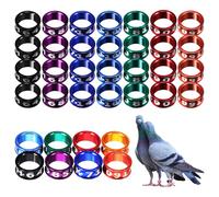 LOPUNER Metal Bird Rings for Legs 50 Pack Split Type Protect Birds from Getting Lost Easy to Use Suitable for Canaries