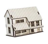 LOPUNER Miniature Wooden Cottage Model Charming Decor for Dollhouse Accessories Smooth Finish for Sandbox Models Micro Gardens Architectural Scenes Beige