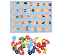 LOPUNER Montessori-inspired Wooden Arabic Alphabet Puzzle Educational Matching Letters for Preschool Learning and Interaction