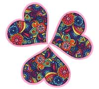 LOPUNER Multi-Function Clothes Patches Embroidered Cloth Patches Elegant Heart-Shaped Applique Patches 3pcs for Pants Mending and Embellishing