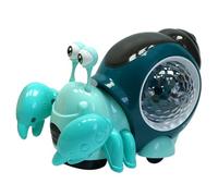 LOPUNER Musical Light-up Crawling Crab with Rotating Shell and Soft Silicone Eyes Early Educational Walking Month-old Boy Girl Hand-eye Coordination Development
