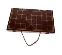 LOPUNER Natural Wood Chinese Chess Set with Portable Dual-use Storage Box and Built Handle Traditional Board for Beginners and Enthusiasts Wooden Chess for Travel and Home Use