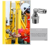 LOPUNER Nickel-Plated Brass Push to Connect Npt Male Elbow Fitting for Pneumatic Systems Leak-Resistant Air Hose Connector for Tight Spaces and Directional Changes