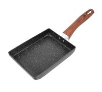 LOPUNER Non-Stick Square Home Frying Pan with Wood Grain Handle Mini Japanese Tamagoyaki Pan for Breakfast Induction Compatible Anti-Scratch Fast Heat Conductivity Energy-Saving Flat