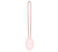 LOPUNER Nonstick Slotted Spoon with Long Handle for Kitchen Cooking Utensils, Stainless Steel and Nylon Material, Smooth Surface, for Food Store and Dining Room Use