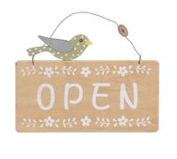 LOPUNER Open Closed Wall Decorative Board - Double-Sided Open Hanging Sign for Door - Wooden Closed Board for Retail Store Bakery Restaurant Orange