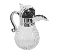 LOPUNER Ornate Glass Cold Drink Pitcher with Handle and Widemouth Body 0.43l Vintage Middle Eastern Design Pitcher for Festive Tea Times and Serving Homemade Drinks at Small Parties