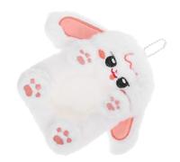 LOPUNER Plush Card Holder with Adorable Animal Shapes Comfortable Feel and Card Holding Function Stylish White Plush Sleeve for Students and Everyday Use