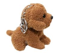 LOPUNER Plush Stuffed Dog Keychain Lightweight Wear Resistant Decorative Bag Pendant Cute Brown Dog Accessory for Keys and Bags