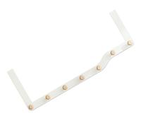 LOPUNER Punch-Free the Door Hook Clothes Hanger in White Beech Wood with 7 Hooks for Practical Storage, for Bathrooms and Kitchens to Hang Coats, Towels, and Bags