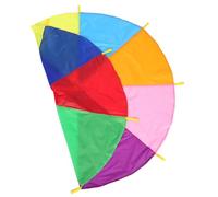 LOPUNER Rainbow Gym Parachute with Handles for Teamwork and Coordination Games Bright Colorful Panel Outdoor Play for Childrens Group Exercises and Collaborative Activities