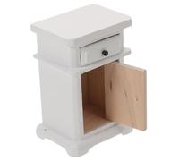 LOPUNER Scale Wooden Dollhouse Nightstand with Vintage Miniature Side Cabinet for Bedroom Scenes Versatile Dollhouse Furniture for Creative Display and Photography Props