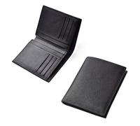 LOPUNER Short Wallet Men's Billfold Holder Black Pu Leather for Office