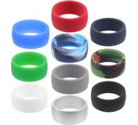 LOPUNER Silicone Rings Flexible Sports Finger Band for Men and Women, 10pcs | Smooth Ergonomic Profile, Safe for Skin, Simple Style, for Activities and Daily Wear