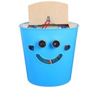 LOPUNER Smart Automatic Touchless Trash Can DIY Kit with Ultrasonic Sensor, Blue Intelligent Sensor Trash Bin Model for Science Fair Projects and STEM Learning