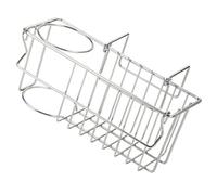 LOPUNER Stainless Steel Kitchen Sink Holder with Large Capacity, Multifunctional Sponge and Dish Brush Organizer Rack for Easy Cleaning and Draining, Silver Extendable Draining Basket