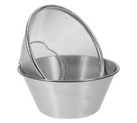 LOPUNER Stainless Steel Rice Rinse Strainer Mesh Strainers for Kitchen Large Fine Mesh Basket Silver Wear-Resistant Without Burr for Cleaning Fruits and Vegetables in Kitchen Prepared Food
