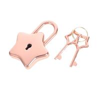 LOPUNER Star-Shaped Zinc Alloy Padlock with Keys, Small Decorative Key Lock for Notebook and Diary, Space-Saving Mini Lock for DIY Accessories and Travel Bags