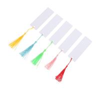 LOPUNER Sublimation Metal Aluminum Bookmarks 5pcs 12x3.8cm Double-Sided Heat Transfer DIY Blank Bookmarks with Colorful Tassels for Reading, School, Office Supplies