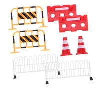 LOPUNER Traffic Road Signs Toy Set for Boys and Girls - 8-Piece Miniature Traffic Cones Roadblocks and Barricades for Educational Play and Toddler Learning