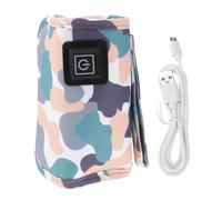 LOPUNER USB Polyester Material Purple Baby Bottle Warmer Cover with 3 Gears Adjustable Temperature Can Be Powered by Car Charger Suitable for Milk Bottle Heating and Night Time Feeding