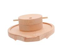 LOPUNER Vintage Inspired Wooden Grinding Mill Model Scale Antique Farm Tool Decorative Artifact for Rustic Home Decor and Gardening Ornaments