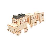 LOPUNER Wooden DIY Train Model Kit for Unpainted Wood Craft Puzzle for Creative Play and Parent Interaction Compatible with Multiple Track Systems