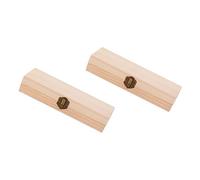 LOPUNER Wooden Pen Storage Boxes 2pcs Large Capacity Portable Craft Pencil Cases with Anti-Loss Buckle for Office and Study