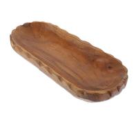 LOPUNER Wooden Wave Edge Fruit Serving Tray 30cm, Decorative Snack Plate for Dried Fruit Nuts and Seeds, Kitchen Breakfast Bread and Tea Storage Tray